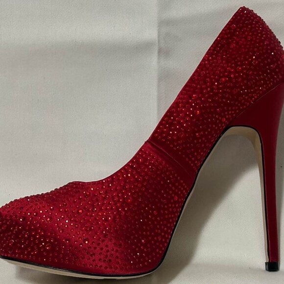 ALDO - Red Rhinestone Heels - Picture 3 of 5